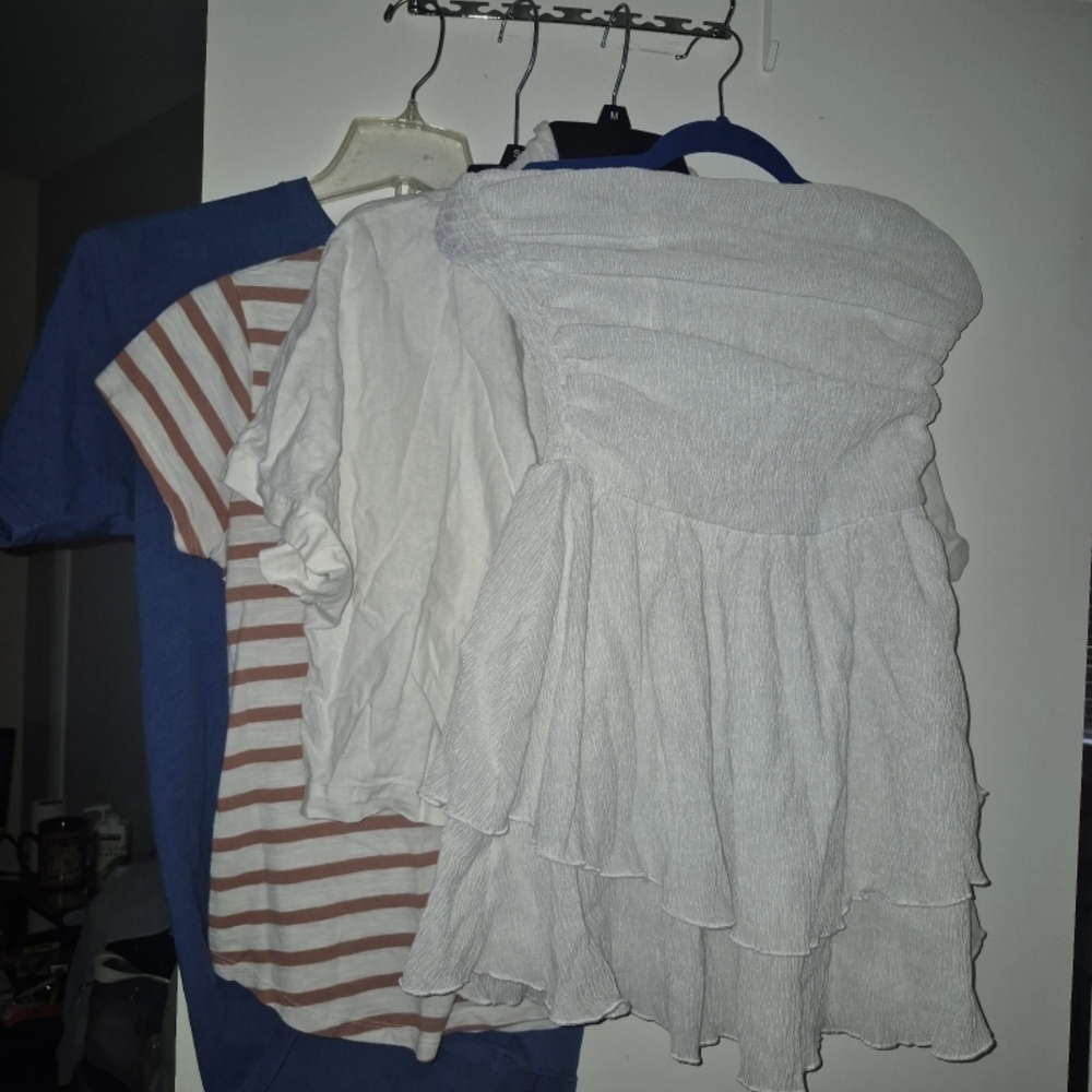 Blue and White Kids Shirt Set